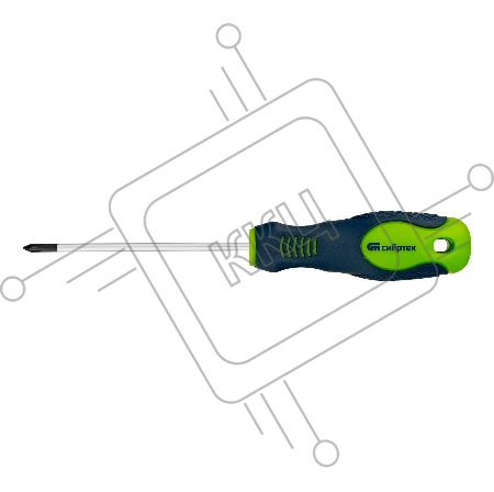 Отвертка, PH0 х 80 мм, CrV, 2-х компонентная рукоятка// Сибртех