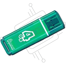 Флеш диск 4Gb USB Drive <USB2.0> Smartbuy Glossy series Green (SB4GBGS-G)