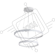 Подвесной светодиодный светильник Ambrella light FL5862/2 WH белый 45W 3000K/4200K/6400K D600/400*830 (без ПДУ)
