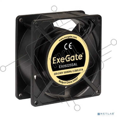 Вентилятор 220В ExeGate EX289005RUS EX09225SAL (92x92x25 мм, Sleeve bearing (подшипник скольжения), подводящий провод 30 см, 2500RPM, 34dBA)