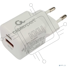 Зарядное устройство Cablexpert 20Вт, 3А, QC3.0/PD, 1xUSB, 1xType-C, белый, пакет Зарядное устройство Cablexpert 20Вт, 3А, QC3.0/PD, 1xUSB, 1xType-C, белый, пакет