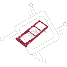 Лоток для SIM-карты Samsung Galaxy A20/A30/A50/A70 (A205F/A305/A505/A705F) красный