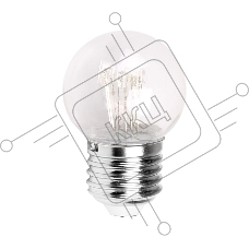 Лампа шар e27 6 LED  Ø45мм - желтая, прозрачная колба, эффект лампы накаливания