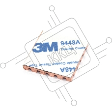 Медный радиатор 25х25х3 мм с термоскотчем 3M 9448A