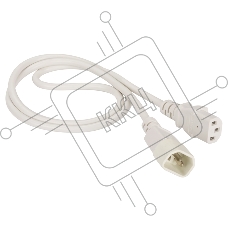 Шнур питания C13-C14, 3х0.75, 220В, 10А, белый, 1.8 метра