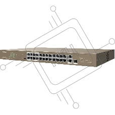Коммутатор IP-COM F1126P-24-250W PoE неуправляемый 26-Ports 10/100 Mbps Base-TX + 1-Port 1000 Base-X SFP / 24-Ports PoE (PoE бюджет 230W)