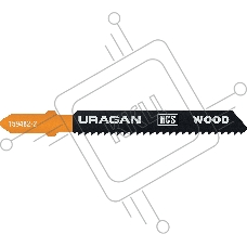 Полотна URAGAN, T119B, HCS, по дереву, фанере, ДСП, T-хвост., шаг 2мм, 75/50мм, 2шт