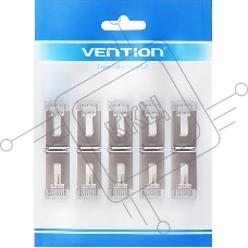 Коннектор Vention RJ45 (8p8c), FTP cat. 5e, под витую пару, экранированный (10шт.)