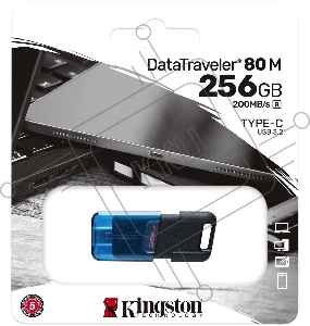 Флеш Диск Kingston 256Gb DataTraveler 80 M DT80M/256GB USB3.2 черный