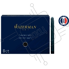 Картридж Waterman Standard (CWS0110850) Intense Black чернила для ручек перьевых (8шт)