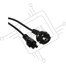 Кабель/ Кабель питания для ноутбуков 3-pin ( угловая Евровилка) <VDE> 3G*0.5mm2 Aopen <ACE022-1.8M>, 1,8m