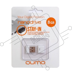 Флэш Диск USB 2.0 QUMO 8GB NANO QM8GUD-NANO-W White