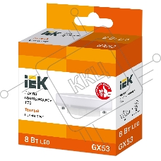 Лампа Iek LLE-T80-8-230-30-GX53 светодиодная ECO T75 таблетка 8Вт 230В 3000К GX53 IEK