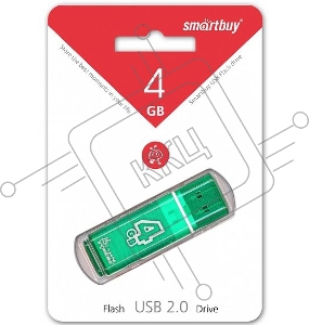 Внешний накопитель 4Gb USB Drive <USB2.0> Smartbuy Glossy series Green (SB4GBGS-G)