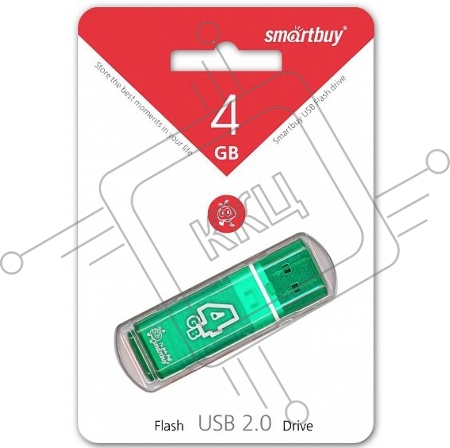 Внешний накопитель 4Gb USB Drive <USB2.0> Smartbuy Glossy series Green (SB4GBGS-G)