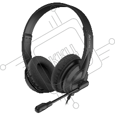 Наушники с микрофоном A4Tech HU-10 черный 2м накладные USB оголовье