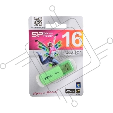 Флеш диск Silicon Power 16Gb Helios 101 SP016GBUF2101V1N USB2.0 зеленый