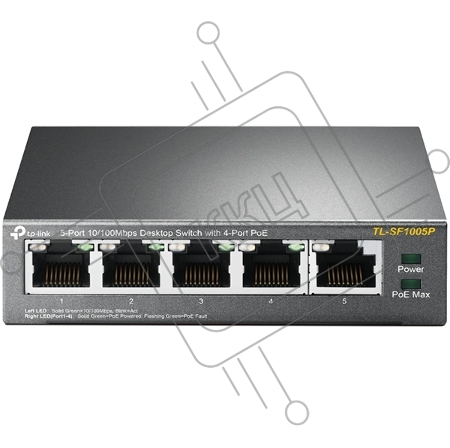 Коммутатор TP-Link SMB TL-SF1005P 5-портовый 10/100 Мбит/с настольный коммутатор с 4 портами PoE 