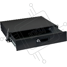 Ящик для документов Cabeus DRW-2U-BK, стационарная, 2U, 90х445х360 мм (ВхШхГ), для шкафов и стоек, черный
