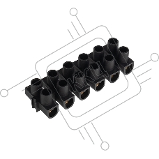 Клеммная колодка винтовая KВ-14 (6-14 мм²), ток 20 A, полипропилен черный, индивидуальная упаковка, 1 шт. Rexant