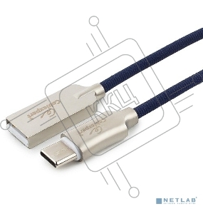 Кабель USB 2.0 Cablexpert CC-P-USBC02Bl-1M, AM/Type-C, серия Platinum, длина 1м, синий, блистер