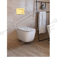 Инсталляция с унитазом комплект BAU IDEAL 6 в 1: унитаз подвесной безободковый торнадо Bau Dream 51х35, быстросъемное сиденье микролифт, кнопка смыва BAU Lightзолото