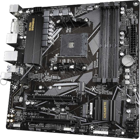 Материнская плата GIGABYTE  B550M DS3H (V1.7) Soc-AM4 AMD B550 4xDDR4 mATX AC`97 8ch(7.1) GbLAN RAID+DVI+HDMI