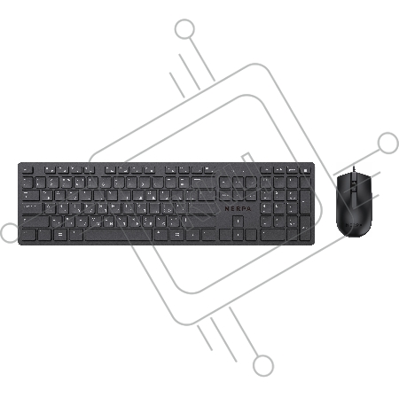 Комплект клавиатура+мышь NERPA, проводной, 104 кл, 1000DPI, 1.8м, черный