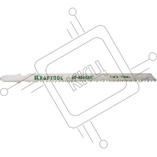 Полотна KRAFTOOL, T345XF, для эл/лобзика, Bi-Metall,универ.: по нерж.стали, дереву с гвоздями, EU-хвост., шаг 1,8-2,5мм, 110мм, 2шт