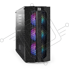 Компьютерный корпус Miditower ExeGate EVO-9205 (ATX, без БП, с окном, 1*USB+1*USB3.0, аудио, 3 вент. 12см с RGB подсветкой)