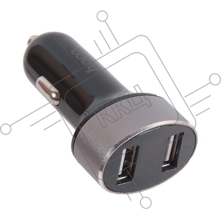 Авто ЗУ + LED дисплей/ HOCO HC-76605 Z26/ 2 USB/ Выход: 10.5W/ Black