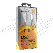 Кабель Cablexpert для Apple CC-G-APUSB01R-3M, AM/Lightning, серия Gold, длина 3м, красный, блистер