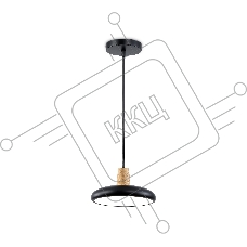 Светильник Ambrella light FL4839 BK/WD черный/дерево 24W 3000-6000K D200*800 (без ПДУ)