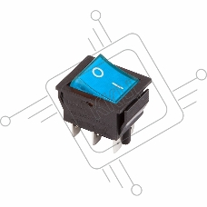 Выключатель клавишный 250V 15А (6с) ON-ON синий  с подсветкой  REXANT