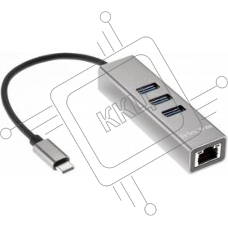 Переходник Telecom USB 3.1 Type-C -->RJ-45 1000Mbps +3 USB3.0, Aluminum Shell, 0.2м Telecom <TA311C>