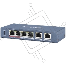 Коммутатор Hikvision DS-3E0106P-E/M 6x100Mb 4PoE+ 35W неуправляемый