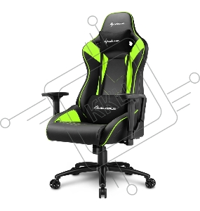 Игровое кресло Sharkoon Elbrus 3 чёрно-зелёное (синтетическая кожа) (ELBRUS-3-BK/GN)