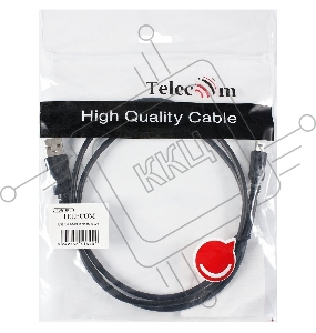 Кабель USB 2.0 A-->mini-B 5P (1м) черный TELECOM/VCOM <TC6911BK-1.0M>