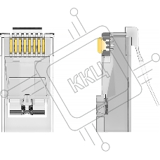 Коннектор Vention RJ45 (8p8c), FTP, cat. 5e, под витую пару, экранированный (50шт.)