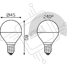 Лампа светодиодная Gauss Basic 10531152T 5.5Вт цок.:E14 шар 220B 3000K св.свеч.бел.теп. (упак.:3шт)