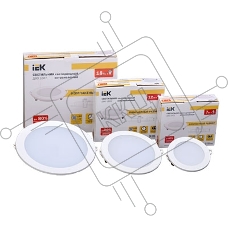 Светильник Iek LDVO0-1602-1-7-K02 ДВО 1602 белый круг LED 7Вт 4000К IP20 {алюм. корпус, диам 120 мм}