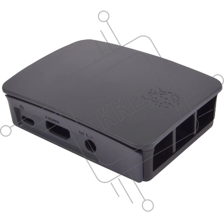 Корпус Raspberry Pi 3 Model B , 2-piece black case ASM-1900040-21, совместим с креплением VESA Mount (103-4300)