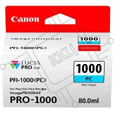 Картридж струйный Canon PFI-1000 PC фото голубой (80 мл.) для Canon IJ SFP PRO-1000 WFG