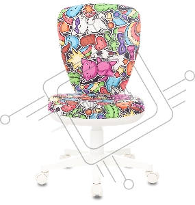 Кресло детское Бюрократ KD-W10 мультиколор маскарад крестовина пластик пластик белый