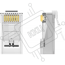 Коннектор Vention RJ45 (8p8c), UTP, cat. 6A, под витую пару (10шт.)