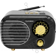 Радиоприемник настольный Telefunken TF-1682UB черный/золотистый USB microSD