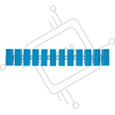 Клеммная винтовая колодка KВ-40 25-40, ток 100 A, полиэтилен синий REXANT (10 шт./уп.)