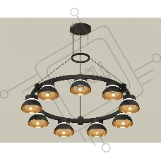 Светильник Ambrella light XR92051702/9 SBK/PYG/CL черный песок/золото желтое полированное/прозрачный GX53 (A9205,C9242,N8145)