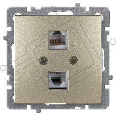 Nilson Механизм роз. 2-местн. компьютерная СУ, (RJ45 САТ5), ТУРАН-АЛЕГРА-ТОР, metallic, золото (24150446)