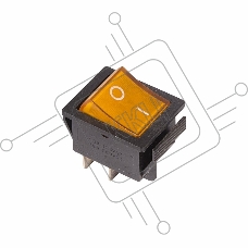 Выключатель клавишный 250V 16А (4с) ON-OFF желтый  с подсветкой  REXANT